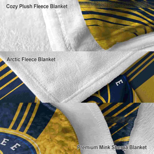 milwaukee brewers diagonal stripes navy blue blanket premium grade
