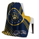 milwaukee brewers diagonal stripes navy blue blanket top rated