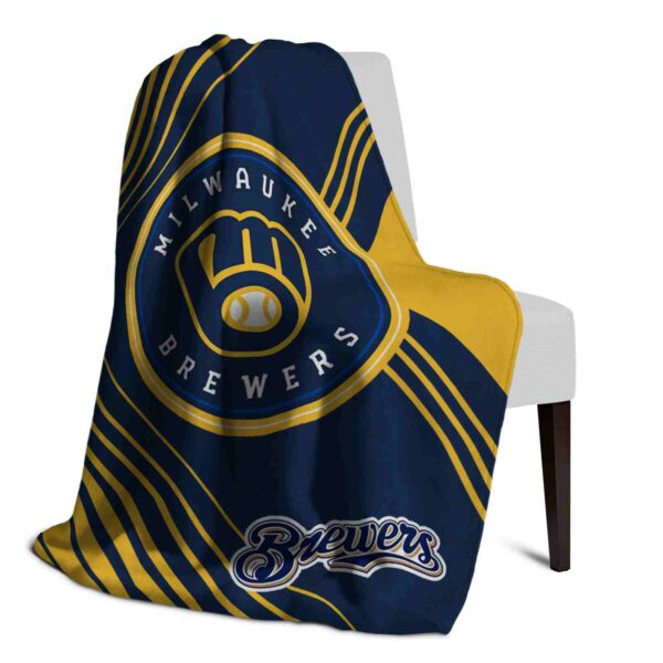 milwaukee brewers diagonal stripes navy blue blanket top rated