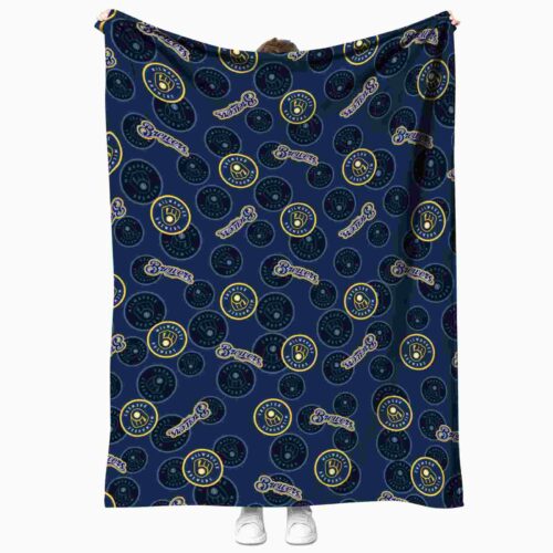 milwaukee brewers diehard fans navy blue blanket best selling
