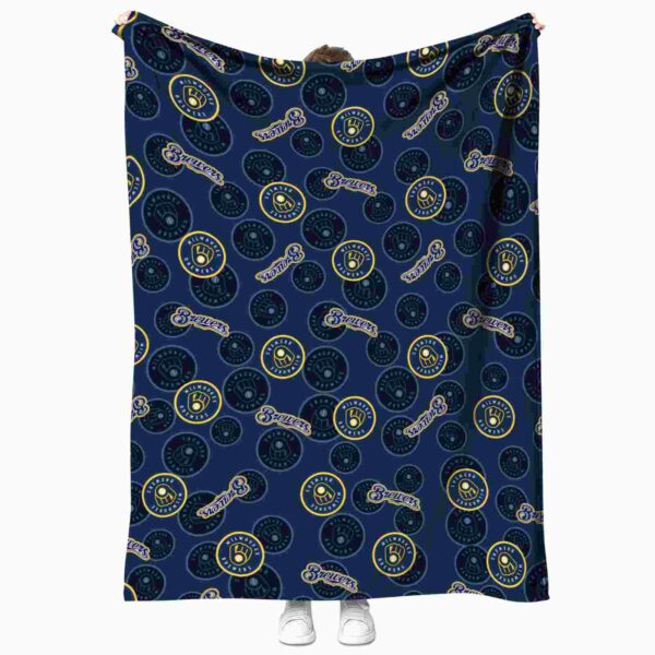 milwaukee brewers diehard fans navy blue blanket best selling