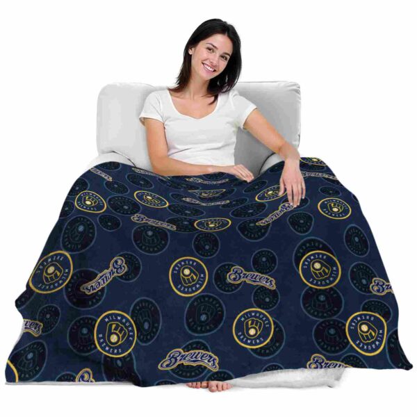 milwaukee brewers diehard fans navy blue blanket latest model