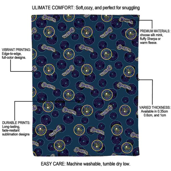 milwaukee brewers diehard fans navy blue blanket new arrival