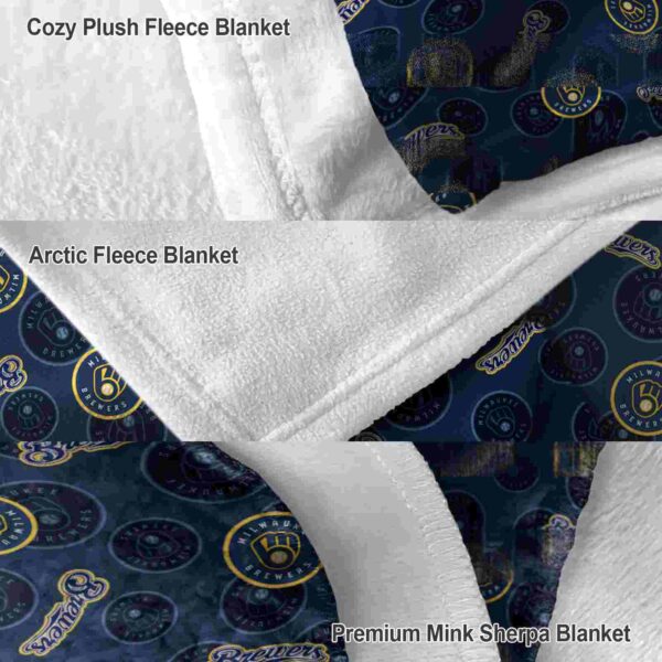 milwaukee brewers diehard fans navy blue blanket premium grade