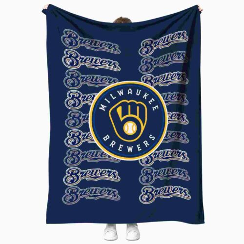 milwaukee brewers fan pride navy blue blanket best selling
