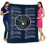 milwaukee brewers fan pride navy blue blanket fashion forward