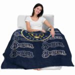 milwaukee brewers fan pride navy blue blanket latest model