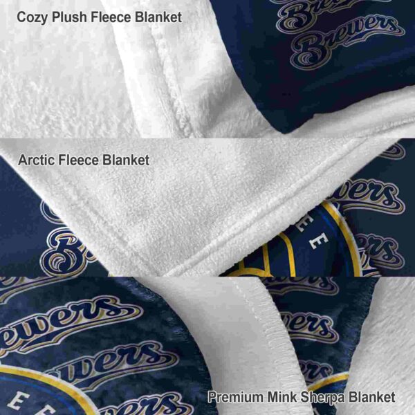 milwaukee brewers fan pride navy blue blanket premium grade
