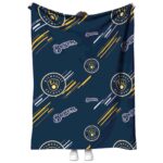 milwaukee brewers fan spirit navy blue blanket best selling