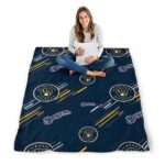 milwaukee brewers fan spirit navy blue blanket high quality