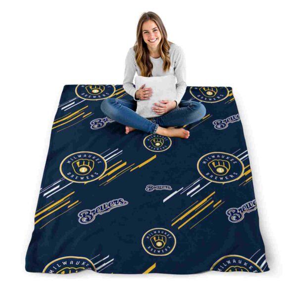 milwaukee brewers fan spirit navy blue blanket high quality