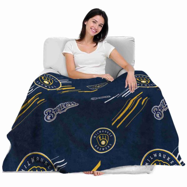milwaukee brewers fan spirit navy blue blanket latest model