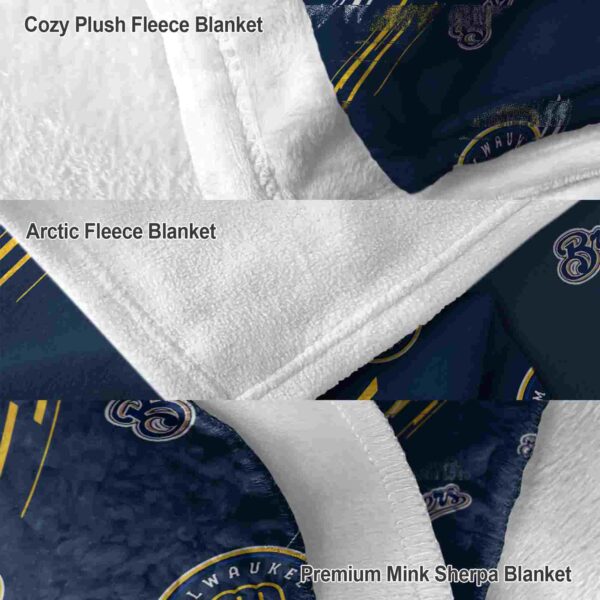 milwaukee brewers fan spirit navy blue blanket premium grade