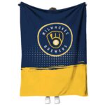 milwaukee brewers gradient dots navy blue blanket best selling