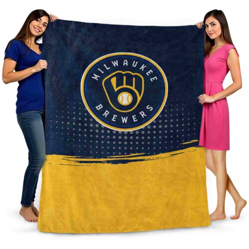 milwaukee brewers gradient dots navy blue blanket fashion forward
