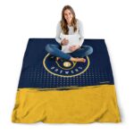 milwaukee brewers gradient dots navy blue blanket high quality