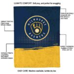 milwaukee brewers gradient dots navy blue blanket new arrival