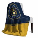 milwaukee brewers gradient dots navy blue blanket top rated