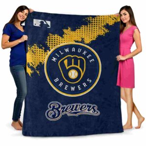 milwaukee brewers grunge texture navy blue blanket fashion forward