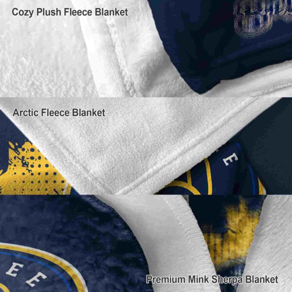 milwaukee brewers grunge texture navy blue blanket premium grade