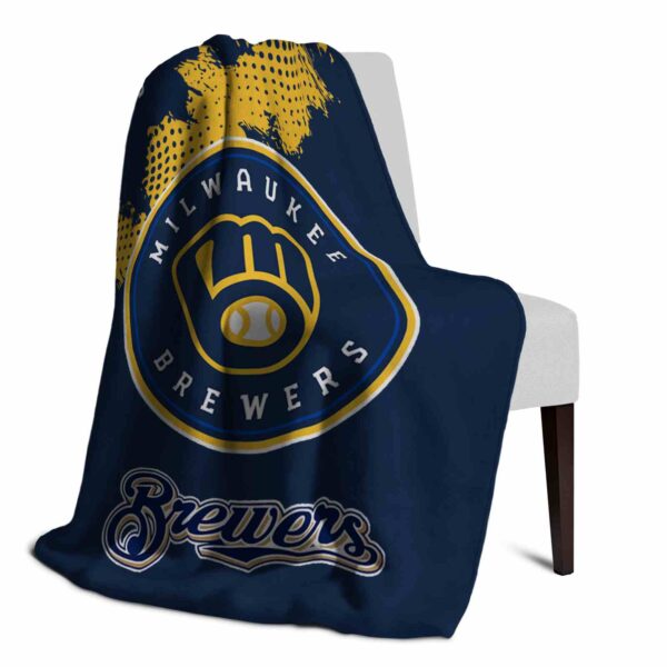 milwaukee brewers grunge texture navy blue blanket top rated