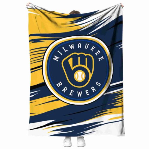 milwaukee brewers paint streaks navy blue white blanket best selling