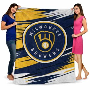 milwaukee brewers paint streaks navy blue white blanket fashion forward