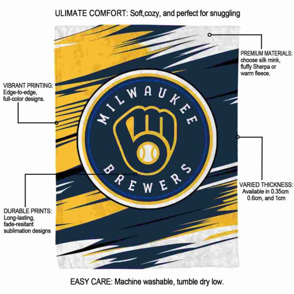 milwaukee brewers paint streaks navy blue white blanket new arrival