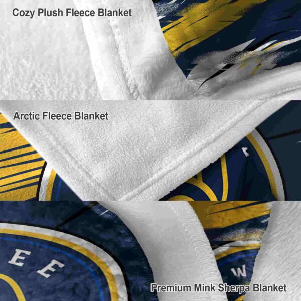 milwaukee brewers paint streaks navy blue white blanket premium grade