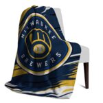 milwaukee brewers paint streaks navy blue white blanket top rated