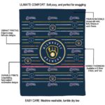 milwaukee brewers striped pattern navy blue blanket new arrival