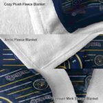 milwaukee brewers striped pattern navy blue blanket premium grade