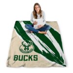 milwaukee bucks brushstrokes green white blanket best selling