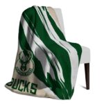 milwaukee bucks brushstrokes green white blanket best selling
