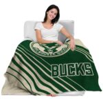 milwaukee bucks diagonal stripes green blanket latest model