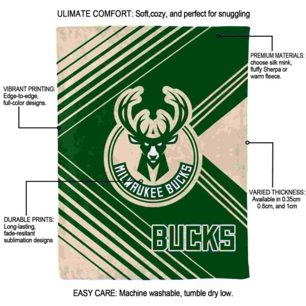 milwaukee bucks diagonal stripes green blanket new arrival