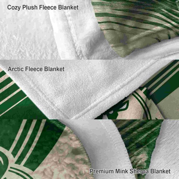 milwaukee bucks diagonal stripes green blanket premium grade