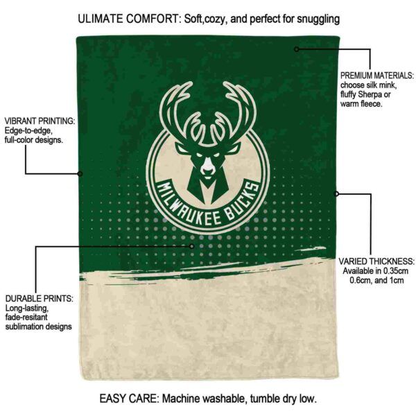 milwaukee bucks gradient dots green blanket new arrival
