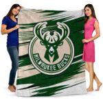 milwaukee bucks paint streaks green white blanket best selling