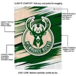 milwaukee bucks paint streaks green white blanket best selling