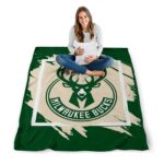 milwaukee bucks splatter effect green blanket high quality