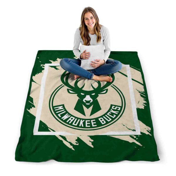 milwaukee bucks splatter effect green blanket high quality