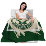 milwaukee bucks splatter effect green blanket latest model