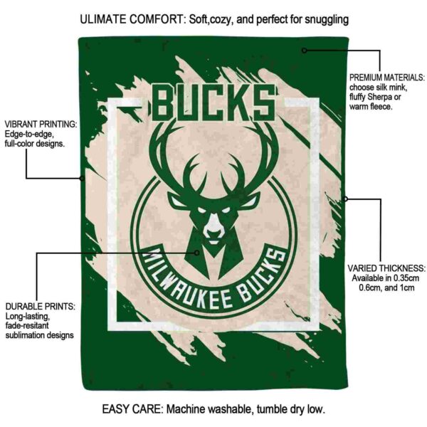 milwaukee bucks splatter effect green blanket new arrival