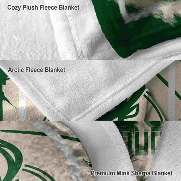 milwaukee bucks splatter effect green blanket premium grade