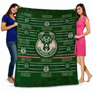 milwaukee bucks striped pattern green blanket fashion forward