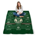 milwaukee bucks striped pattern green blanket high quality