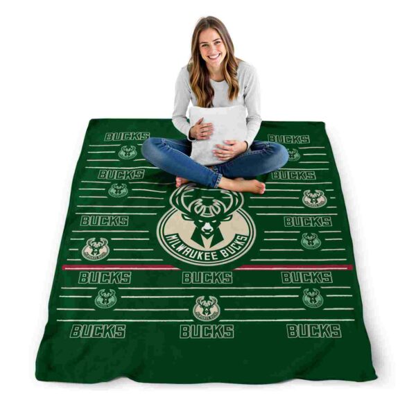 milwaukee bucks striped pattern green blanket high quality