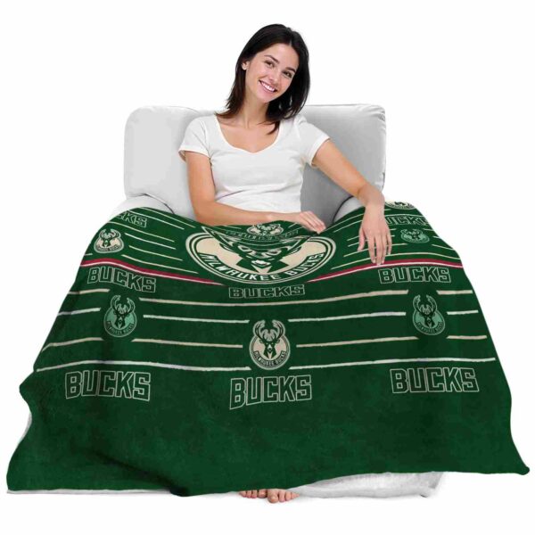 milwaukee bucks striped pattern green blanket latest model
