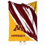 minnesota golden gophers brushstrokes maroon white blanket best selling
